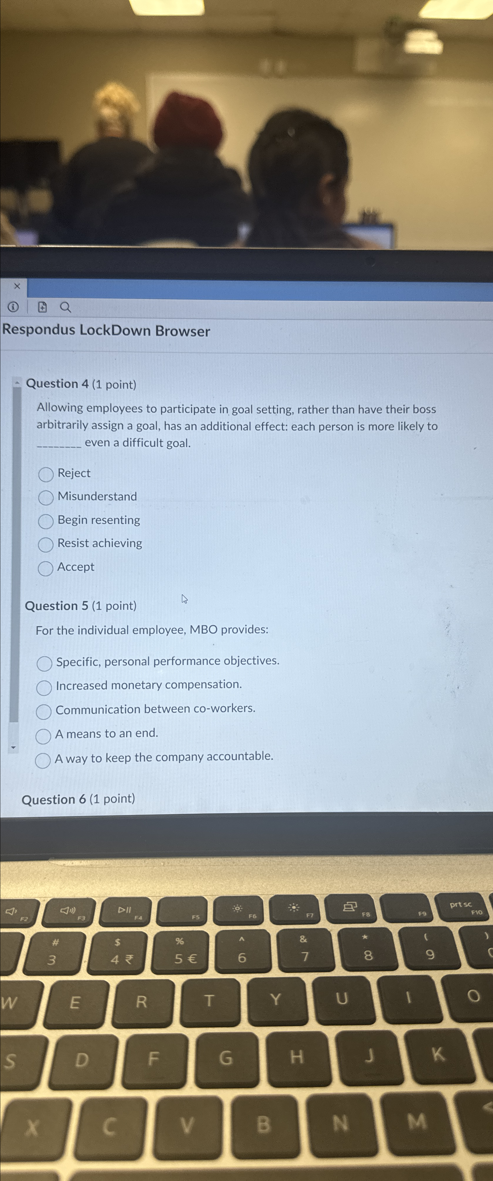 Respondus LockDown Browser Question 4(1 point) Allowing employees to participate in