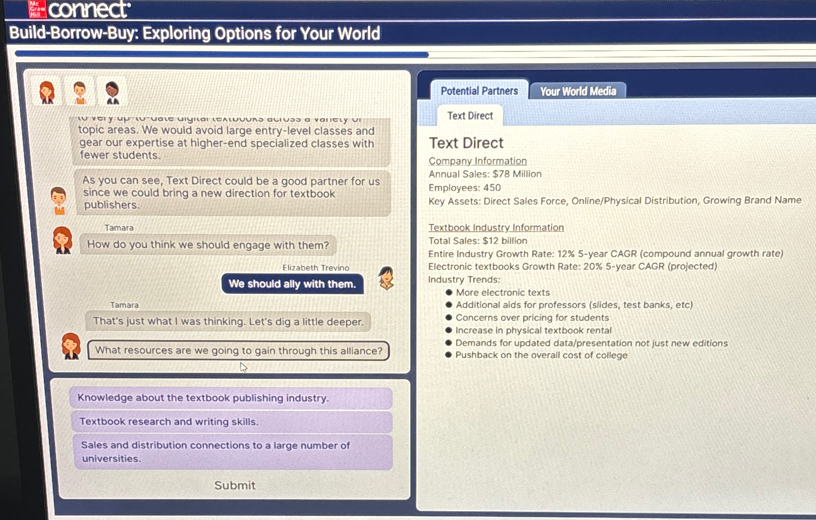  connect Build-Borrow-Buy: Exploring Options for Your World Potential Partners Your World