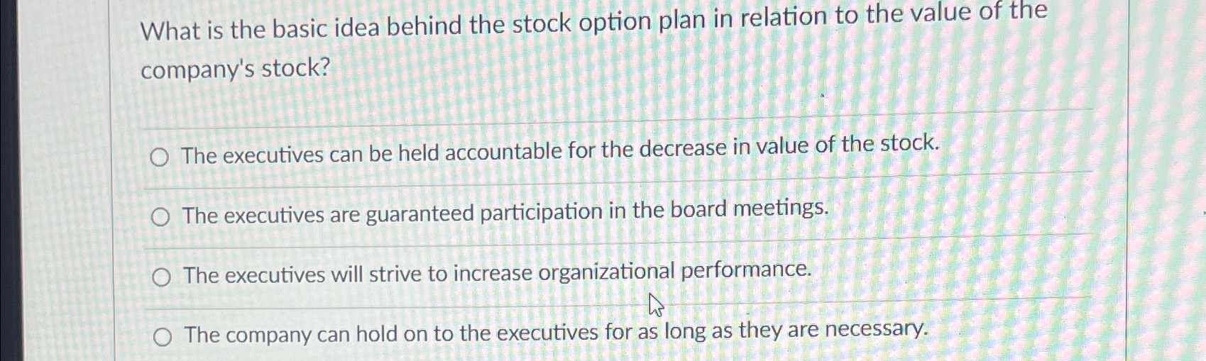  What is the basic idea behind the stock option plan in