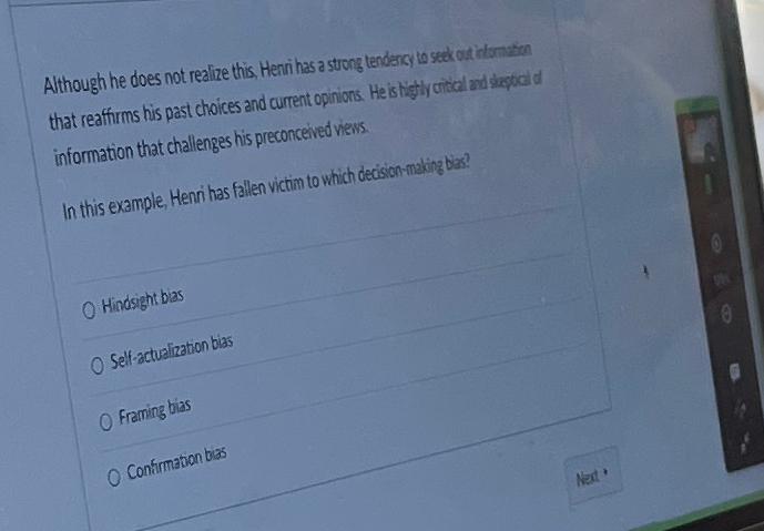  Although he does not realize this, Henri has a strong tendercy