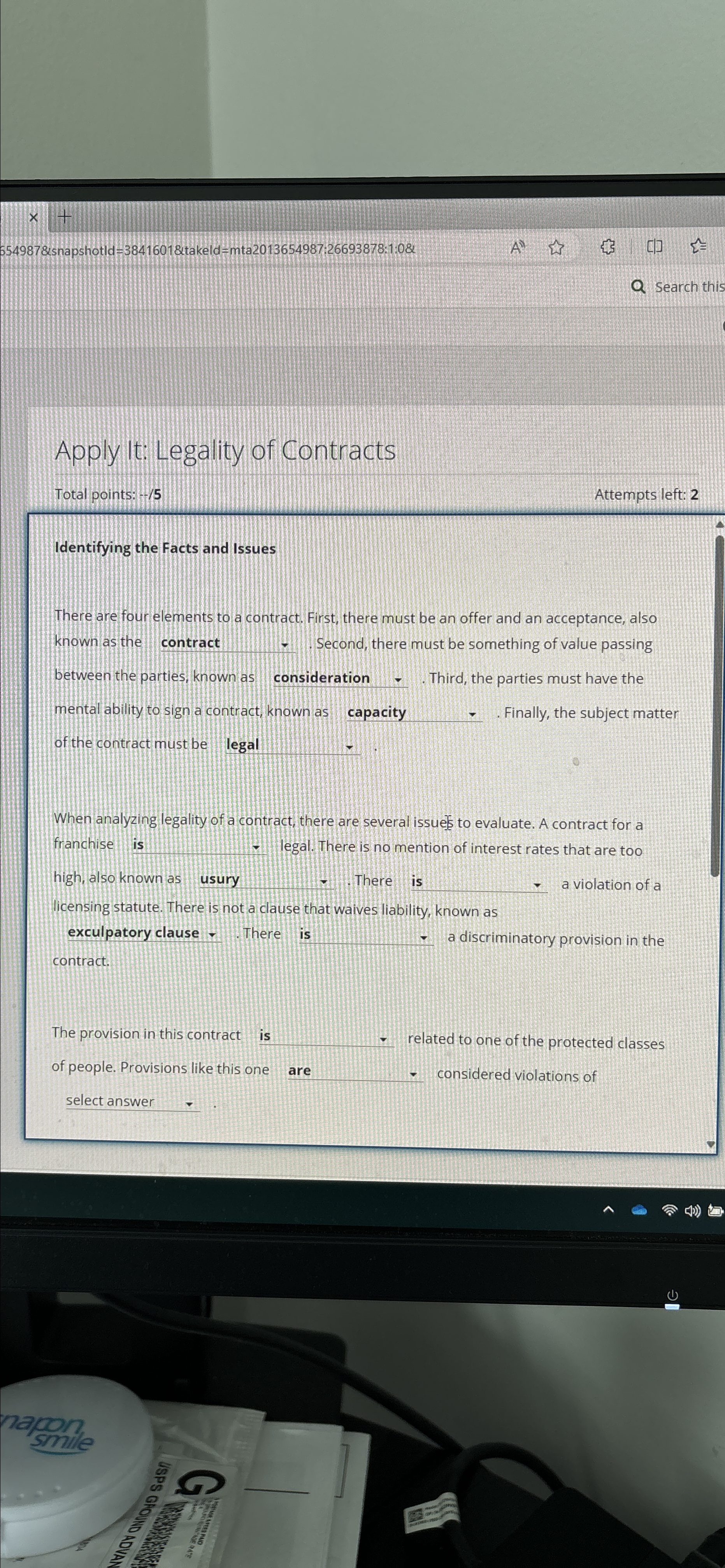  654987& snapshotld =3841601&takeld=mta2013654987:26693878:1:0& Search this Apply It: Legality of Contracts Total