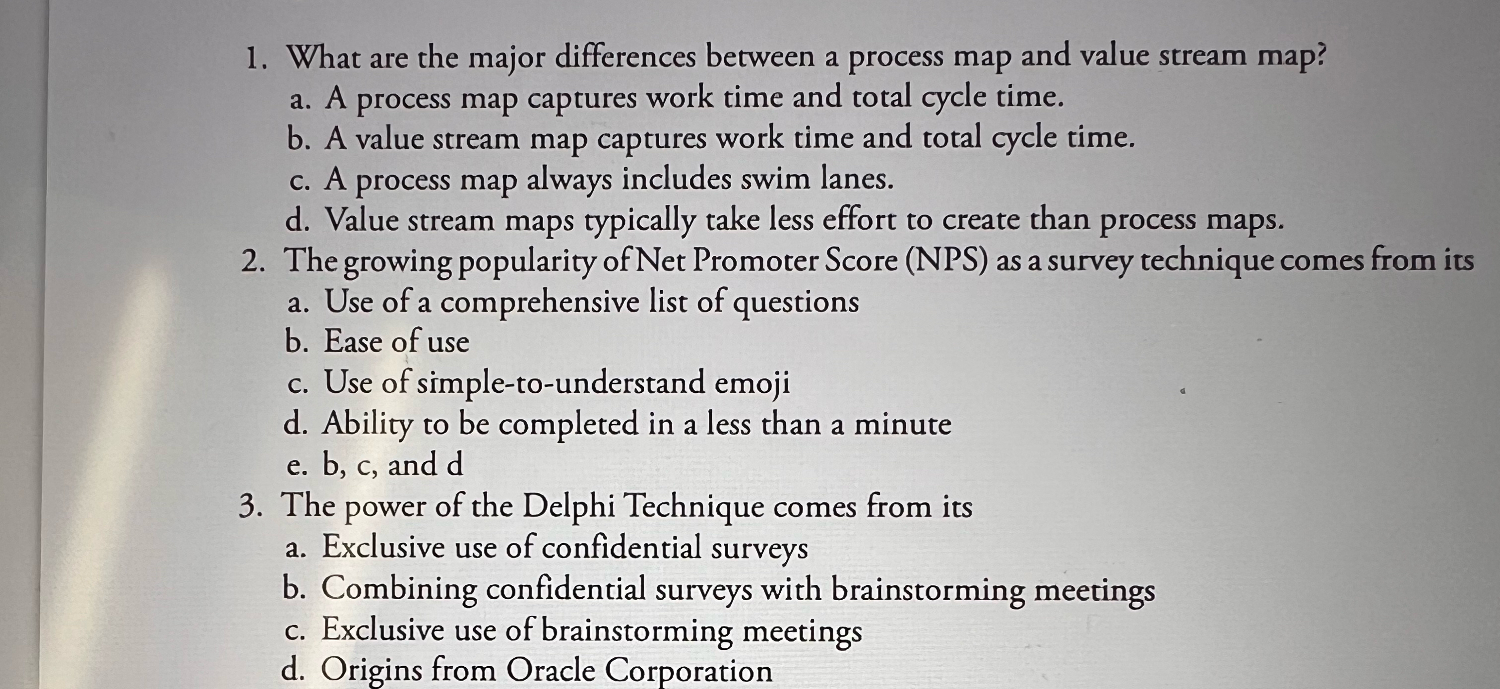  What are the major differences between a process map and value