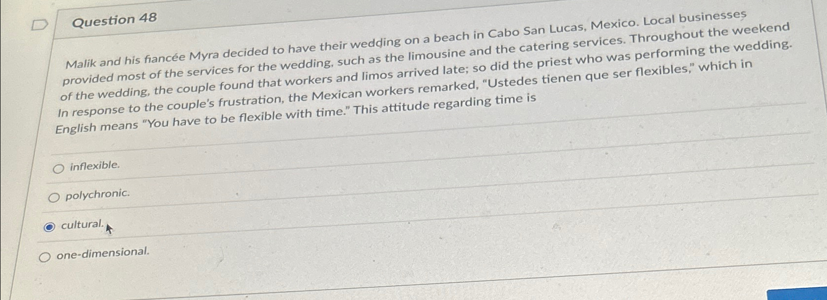  Question 48 Malik and his fiance Myra decided to have their