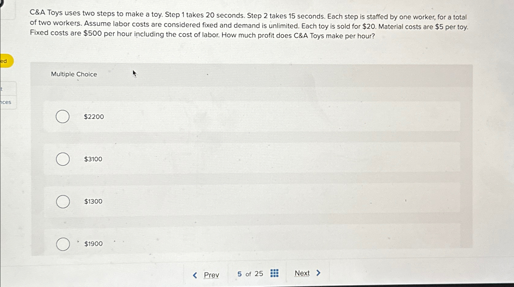  C&A Toys uses two steps to make a toy. Step 1