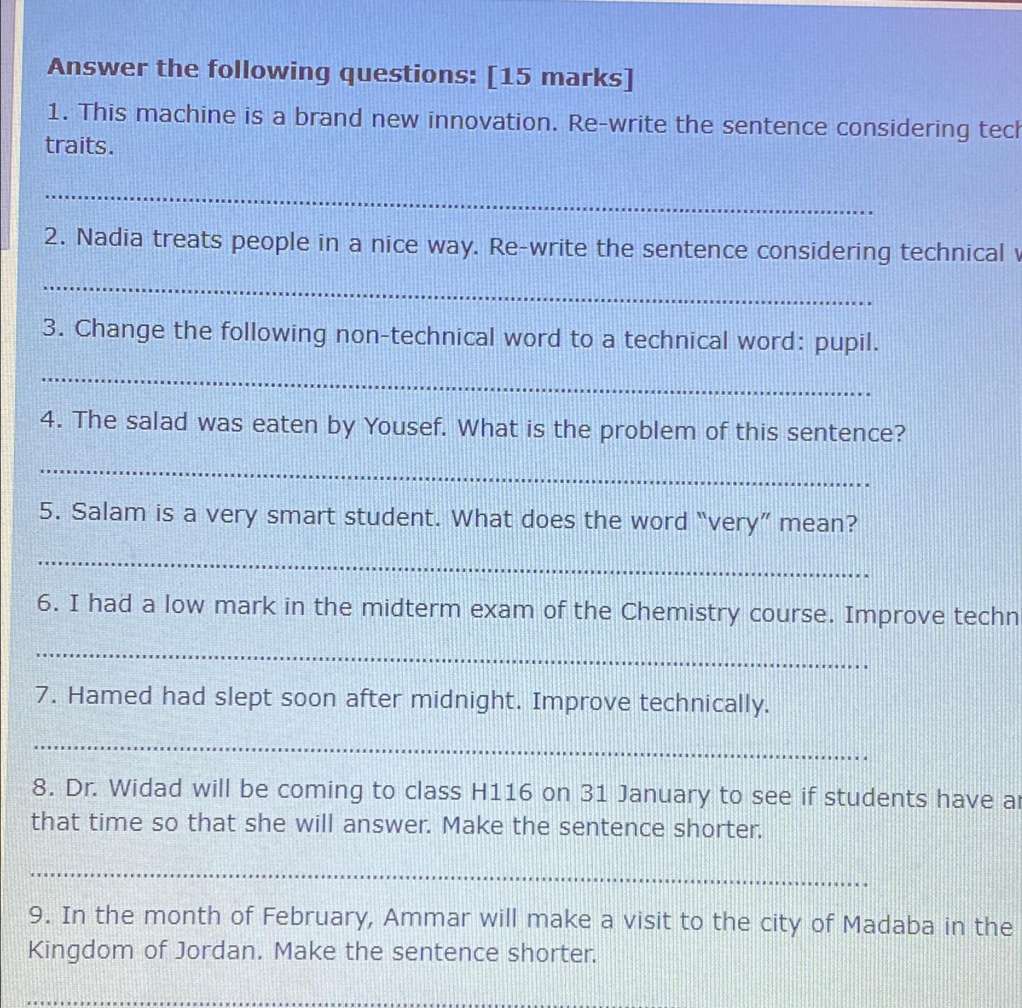  Answer the following questions: [15 marks] This machine is a brand