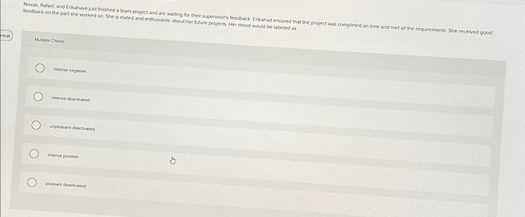  feedback on the part she worked on. She is elated and