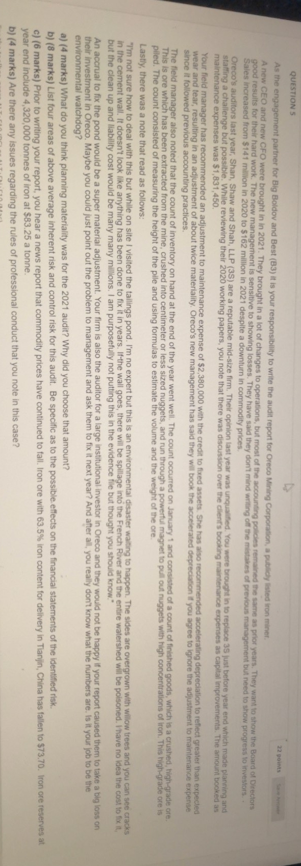 This is Auditing. Please complete fully all requirements below, and explain detail.