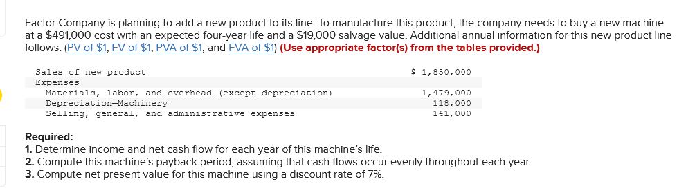 How do you do this? Factor Company is planning to add a