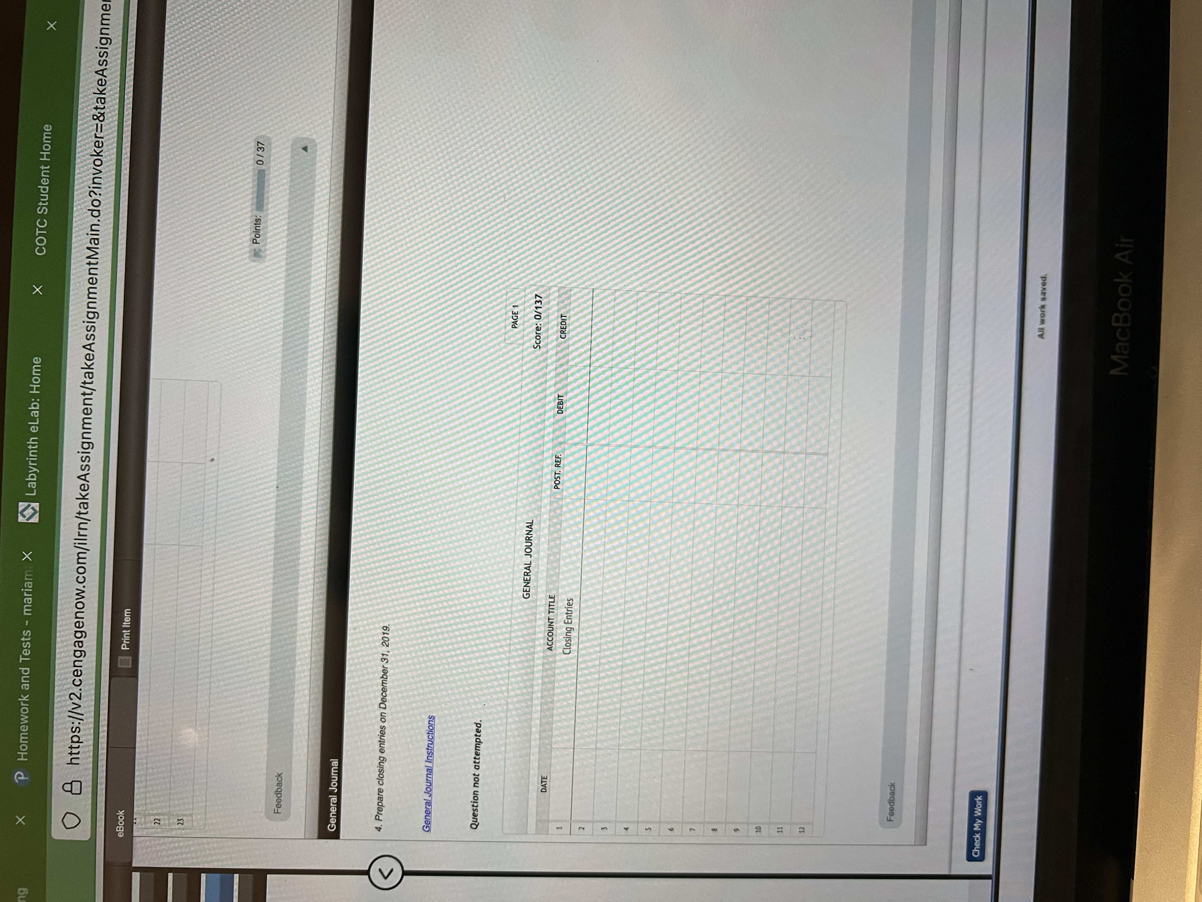 COMPANY Score: 0/144 EET.AL... Balance Sheet (Label) Assets 1 (Label) 7 (Label)