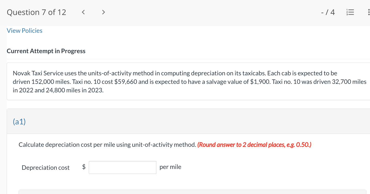 4 E View Policies Current Attempt in Progress Novak Taxi Service uses