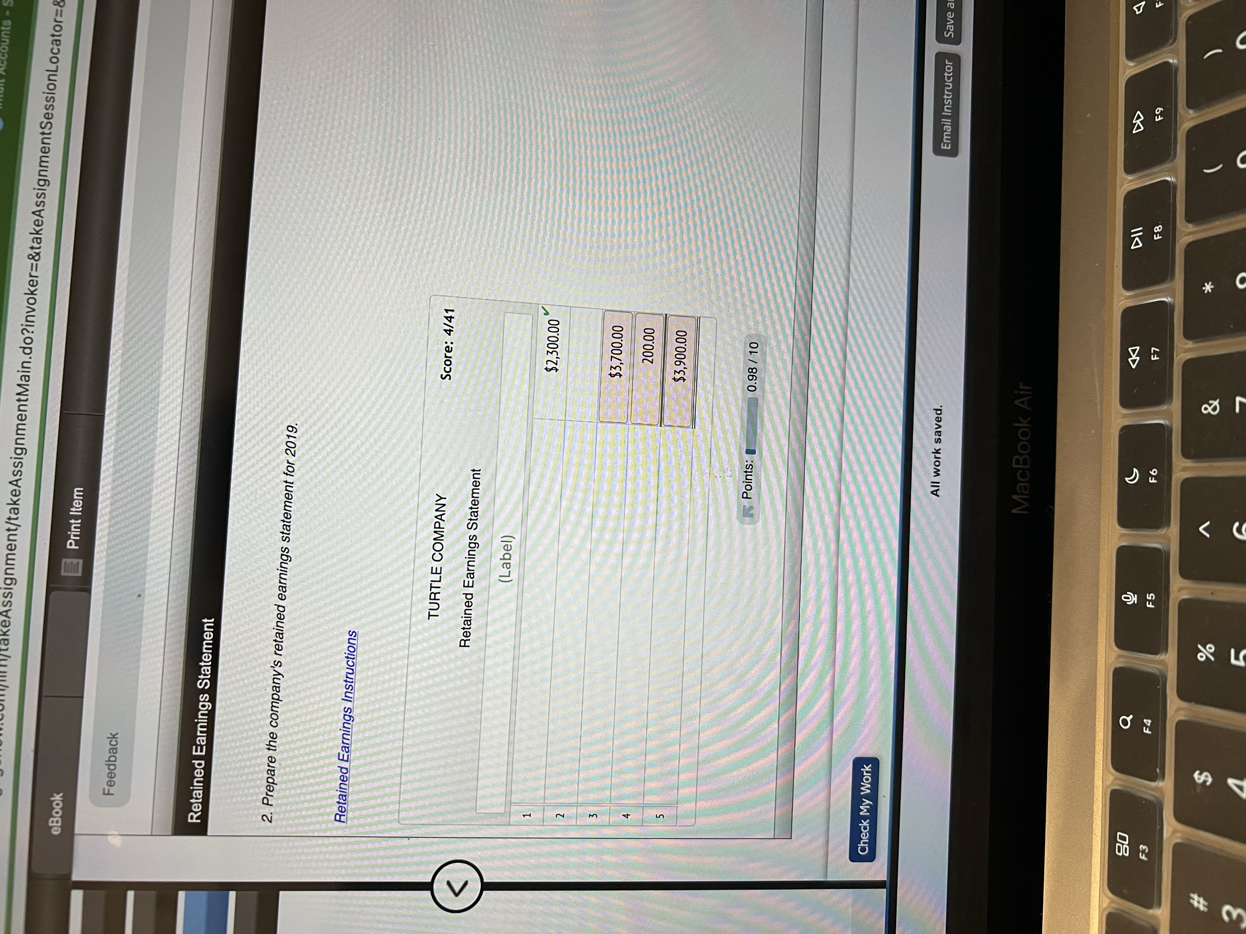 Liabilities 13 (Label) Shareholders' Equity 19 (Label) Points 0/37 Fand Check My