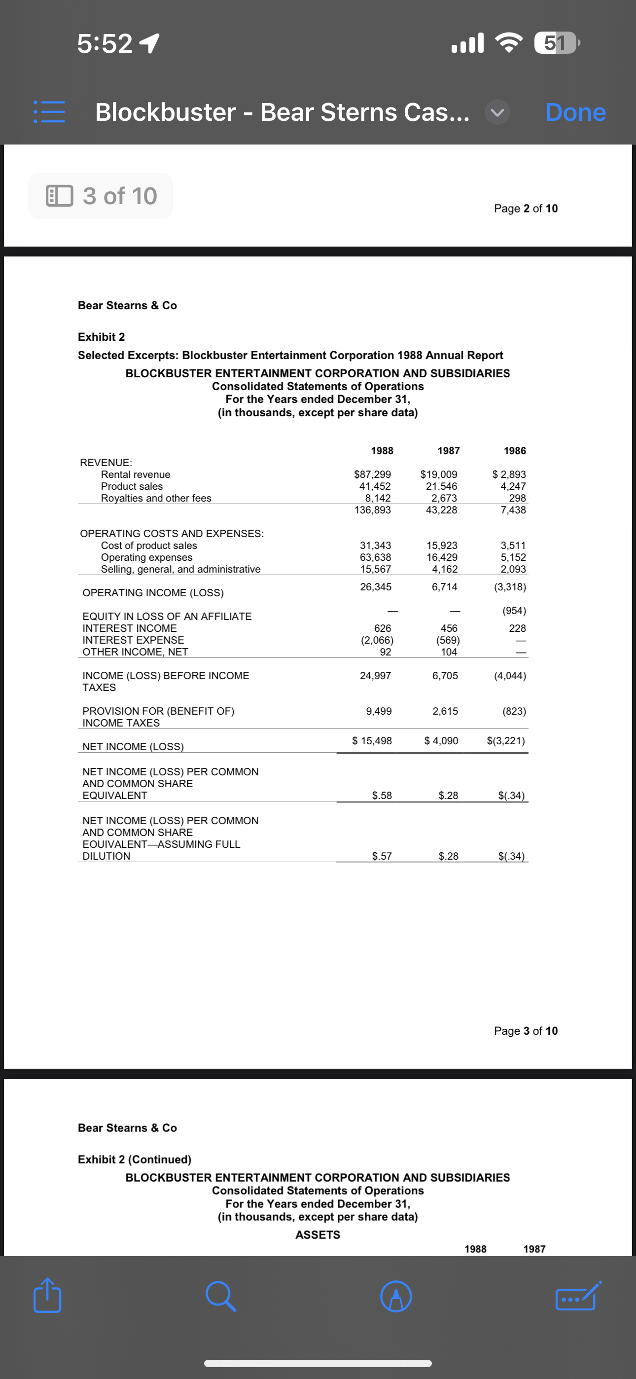 Cas... v Bear Stearns 8: Co Bear Stearns & Co Answer the