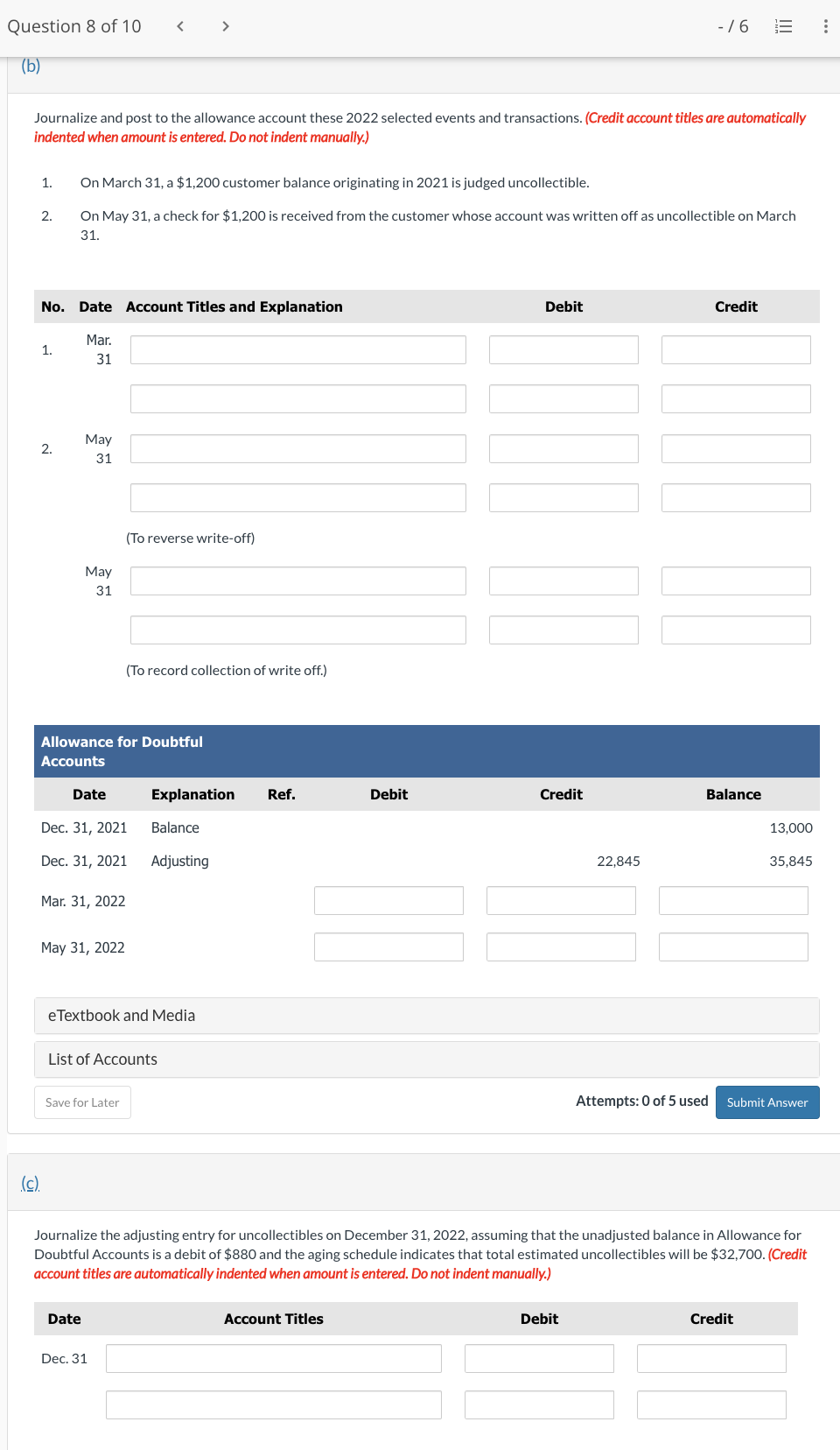 and Explanation Debit Credit \fI "'5. LL! I I : Question 4