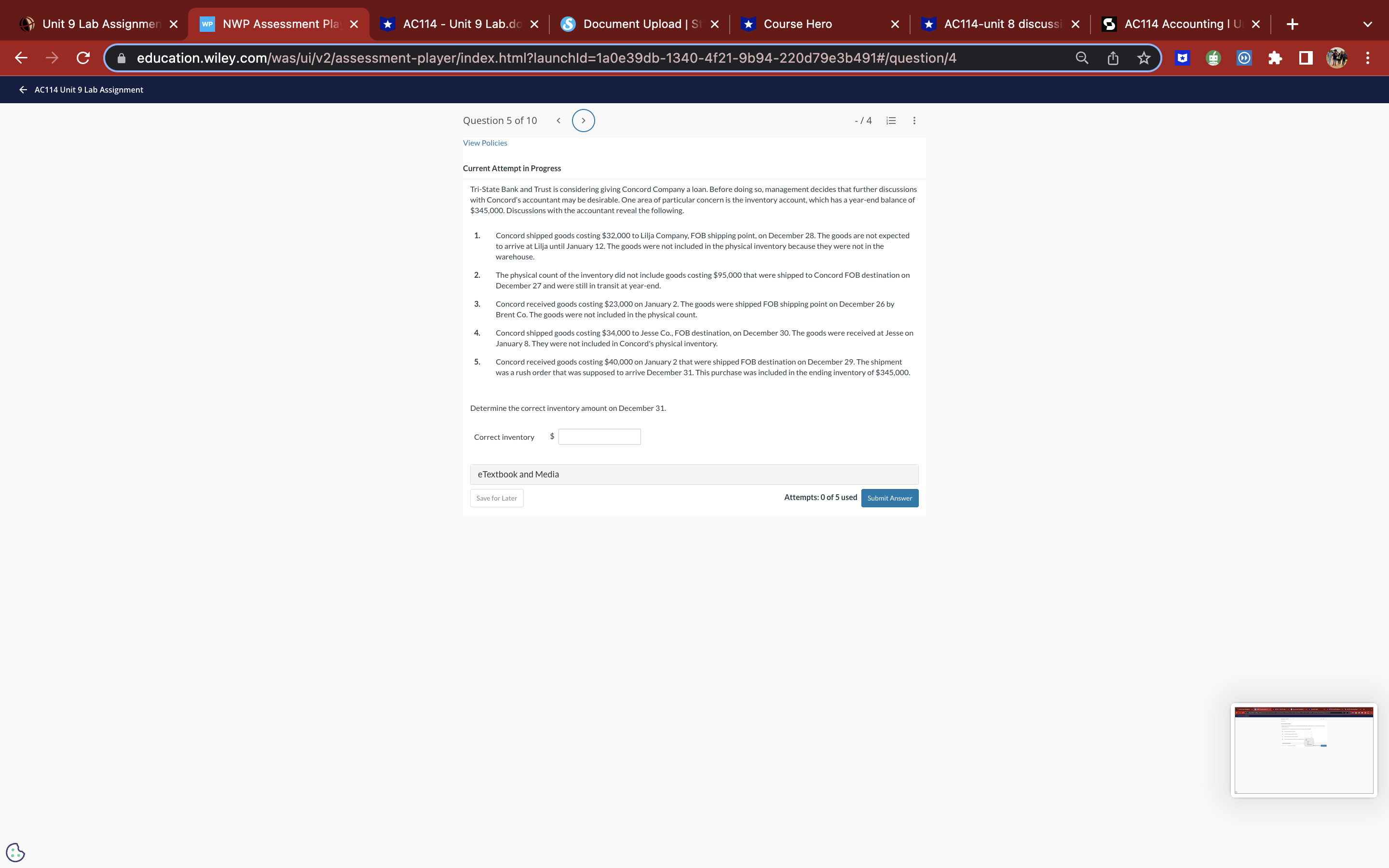 of 10 - 12 3 : View Policies Current Attempt in Progress
