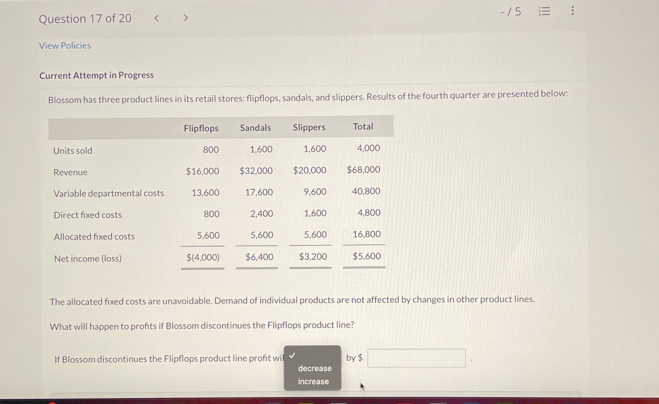 Please help :) Question 17 of 20 / S E View Policies