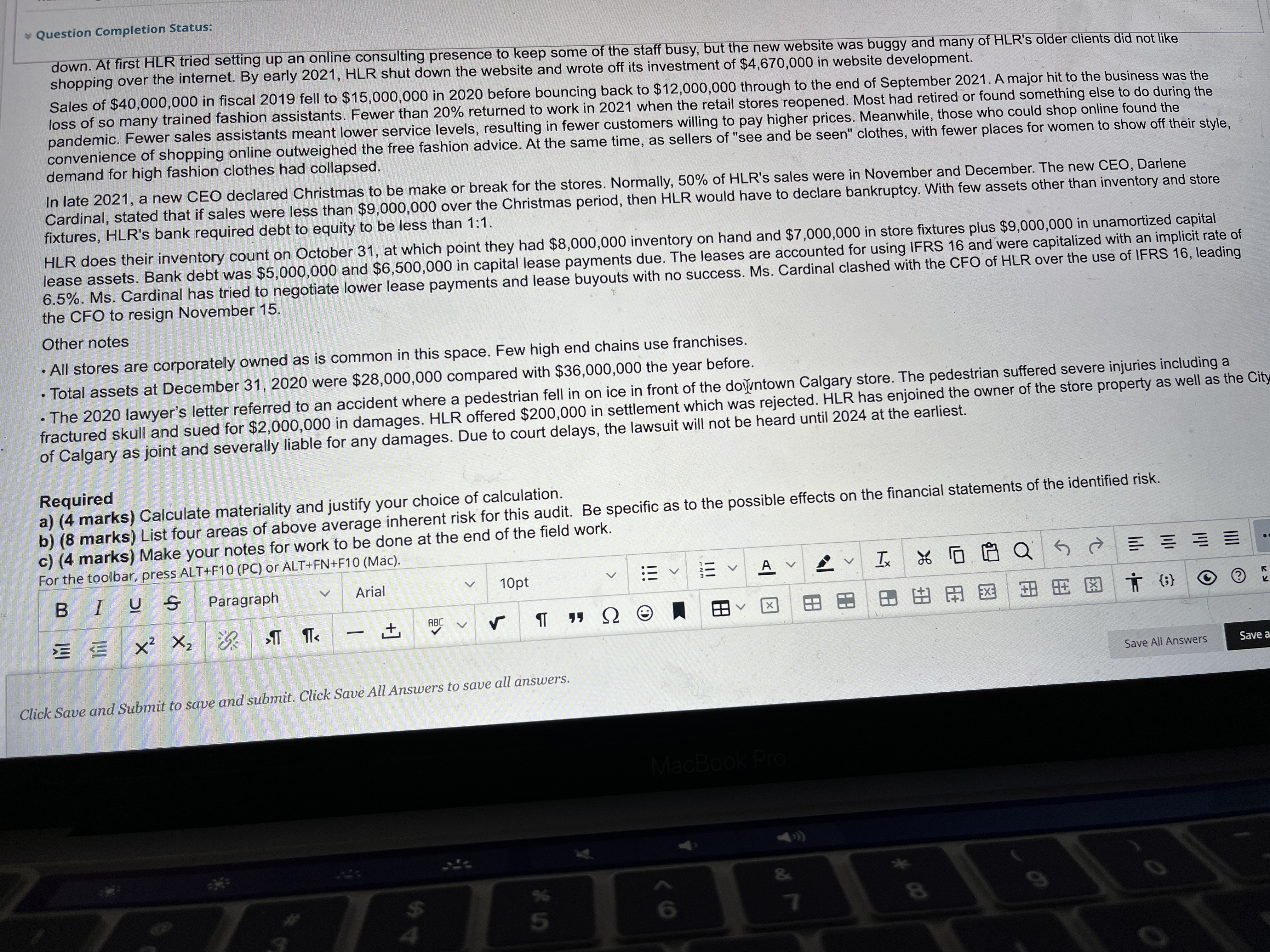 Question Completion Status: down. At first HLR tried setting up an