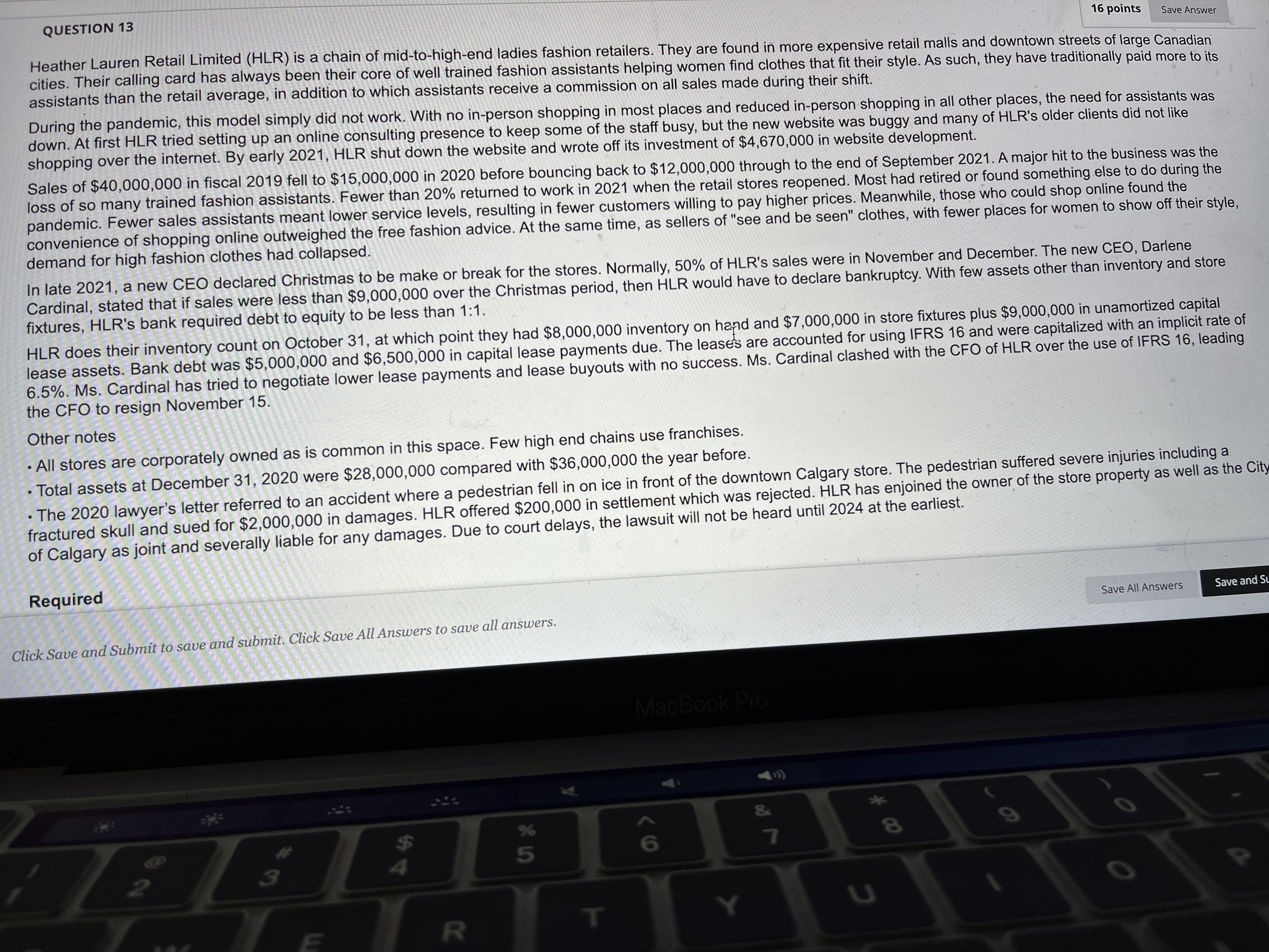 online consulting presence to keep some of the staff busy, but the