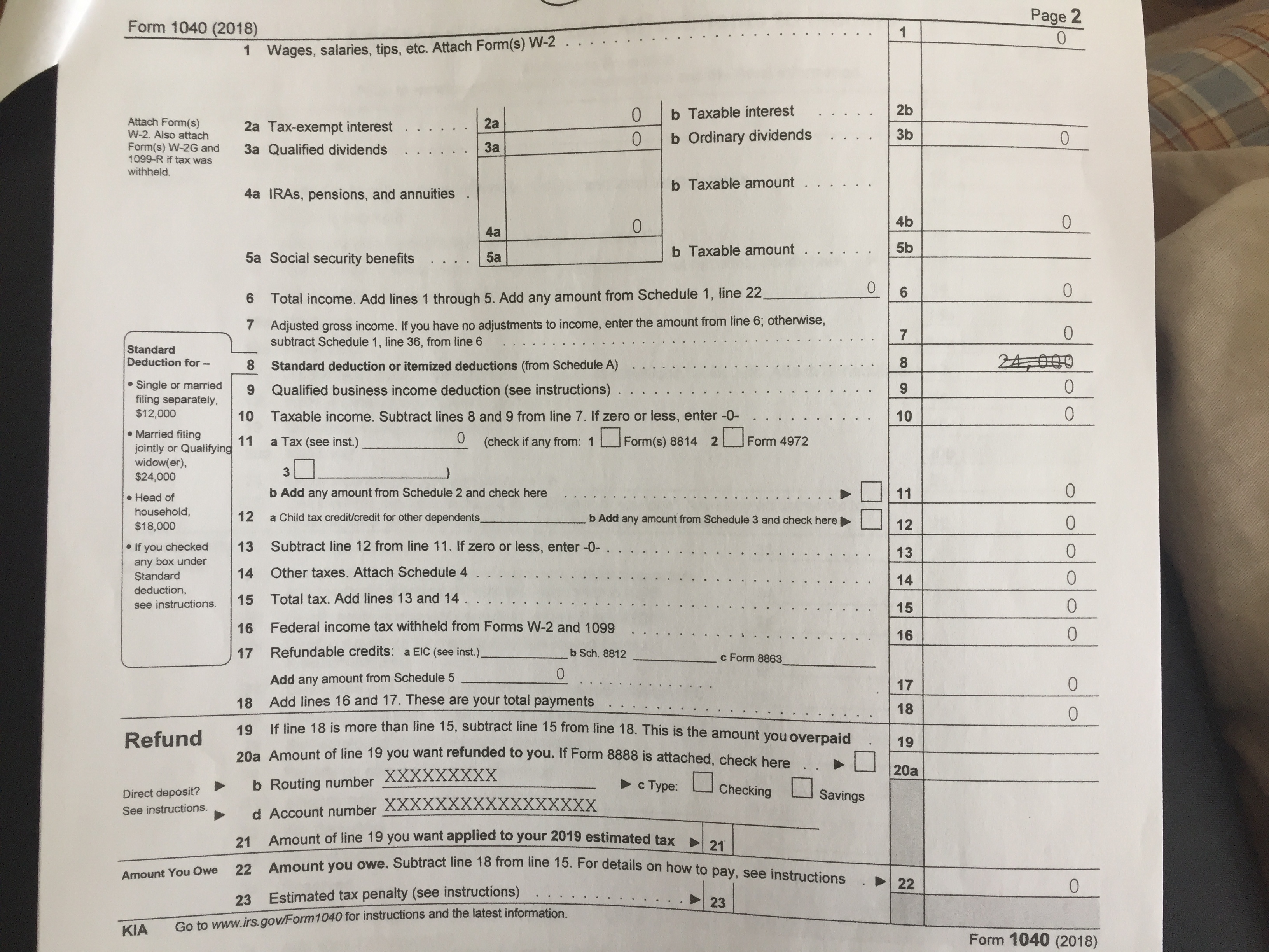 page. 1040 Department of the Treasury-Internal Revenue Service U.S. Individual Income Tax