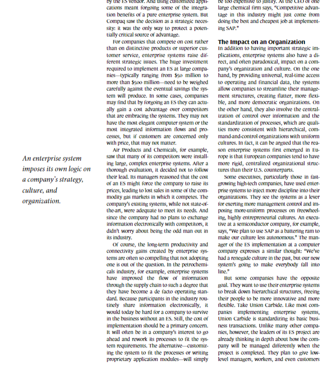 to take Drawing on the enterprise system, the demand full advantage of