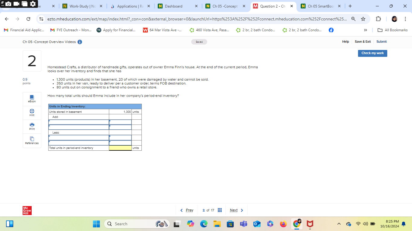 Solve the following: * N Work-Study | No x | ) Applications