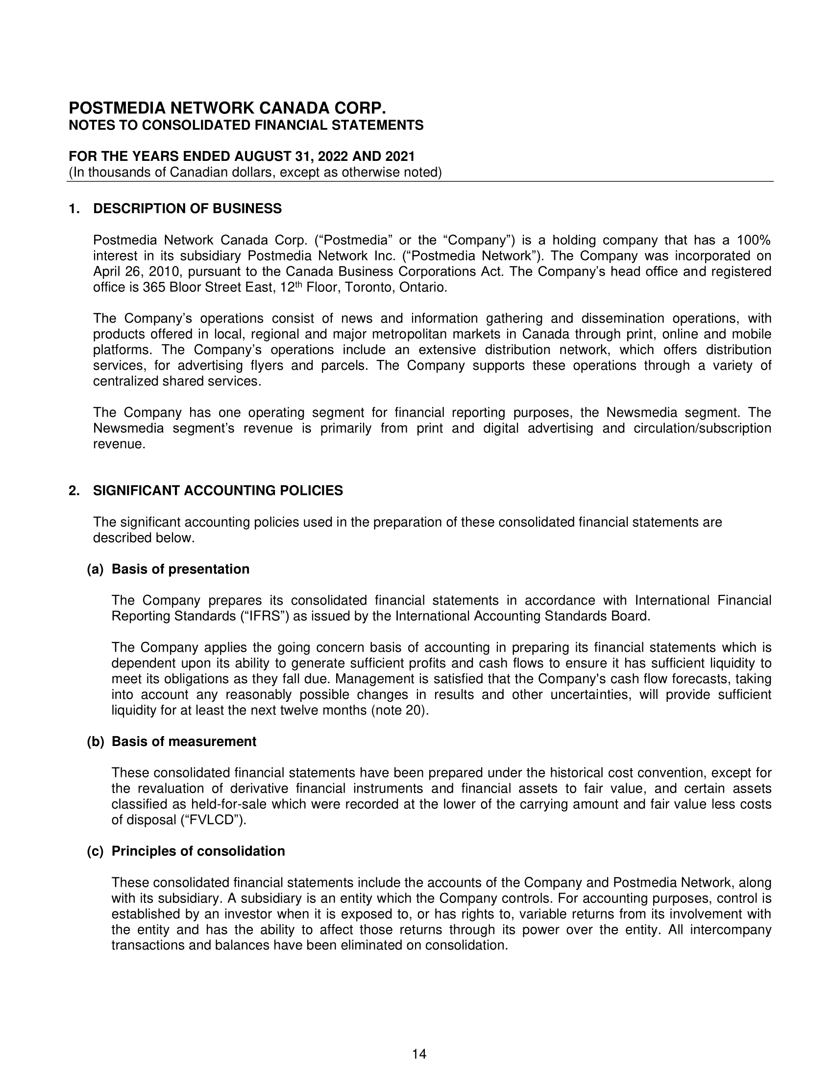 financial statements principally through its Audit Committee, which is composed of independent