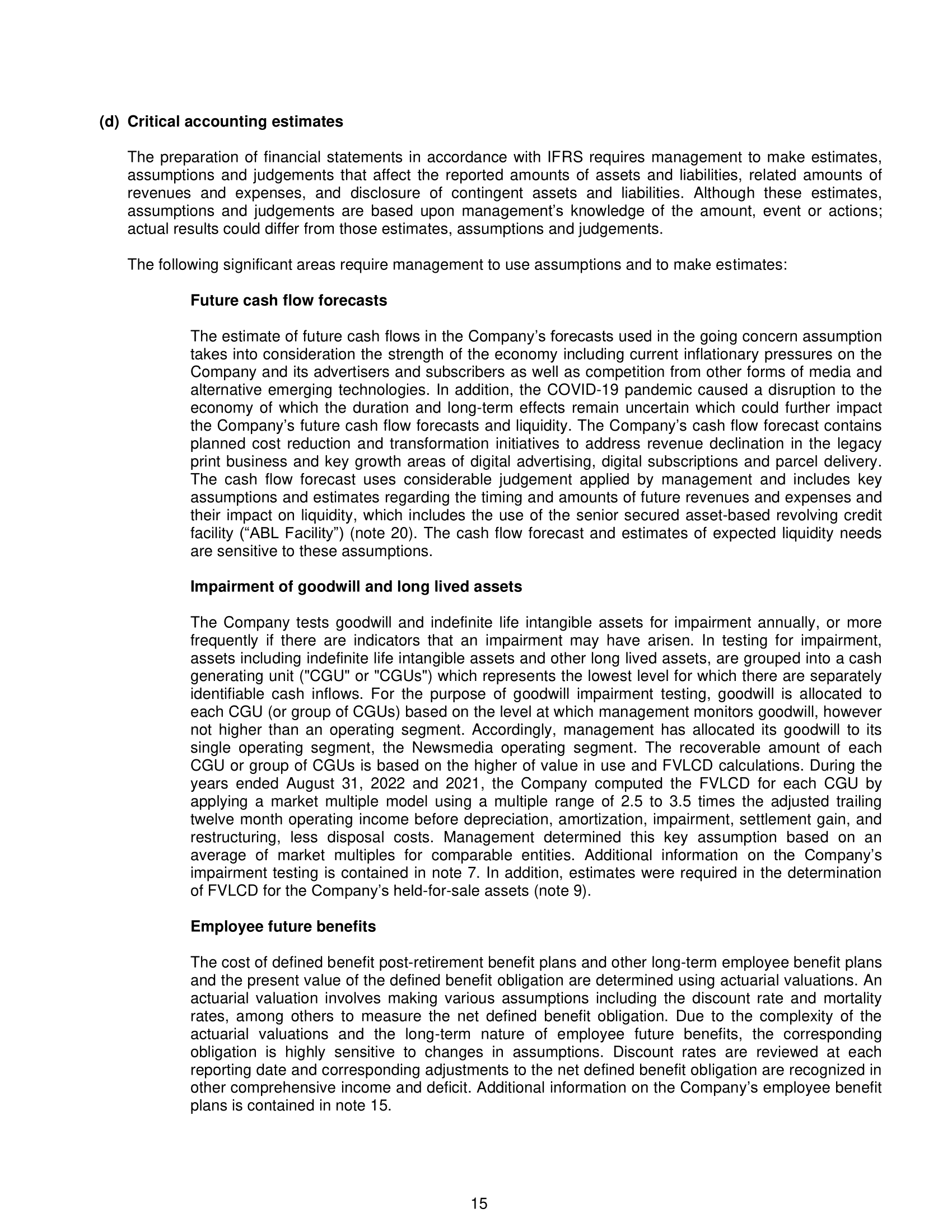 external directors. The Audit Committee reviews the Company's annual consolidated financial statements