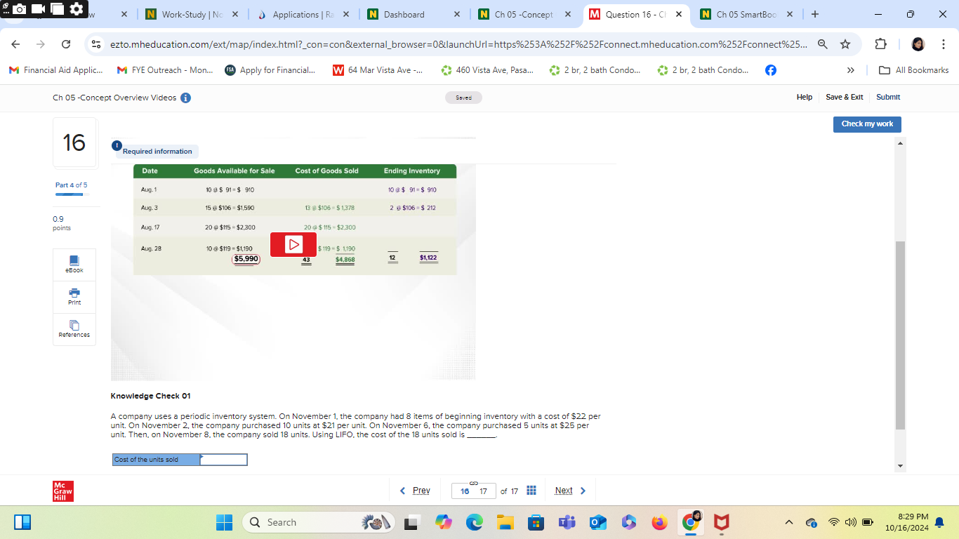 the end of the current period, Emma looks over her inventory and