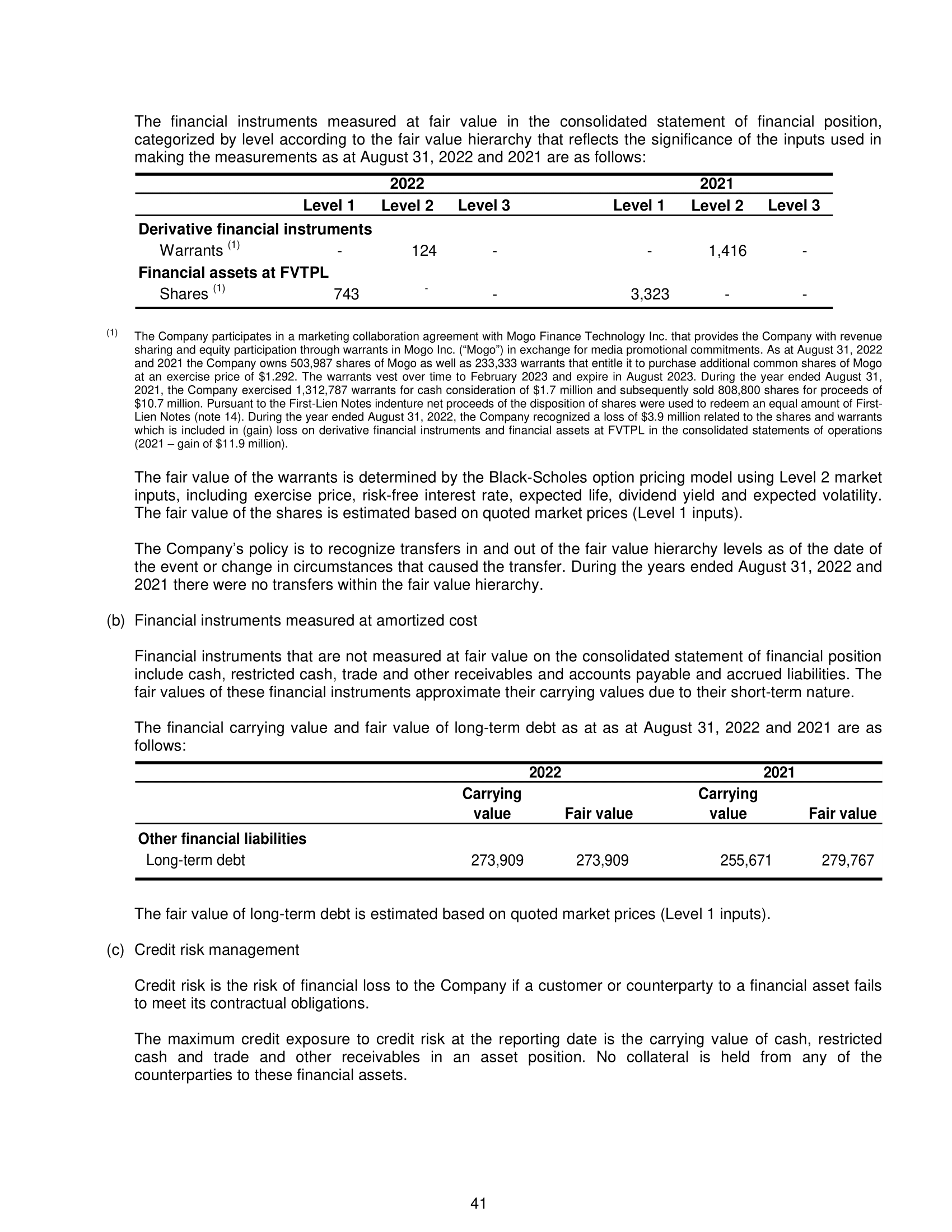 . the consolidated statements of cash flows for the years ended August