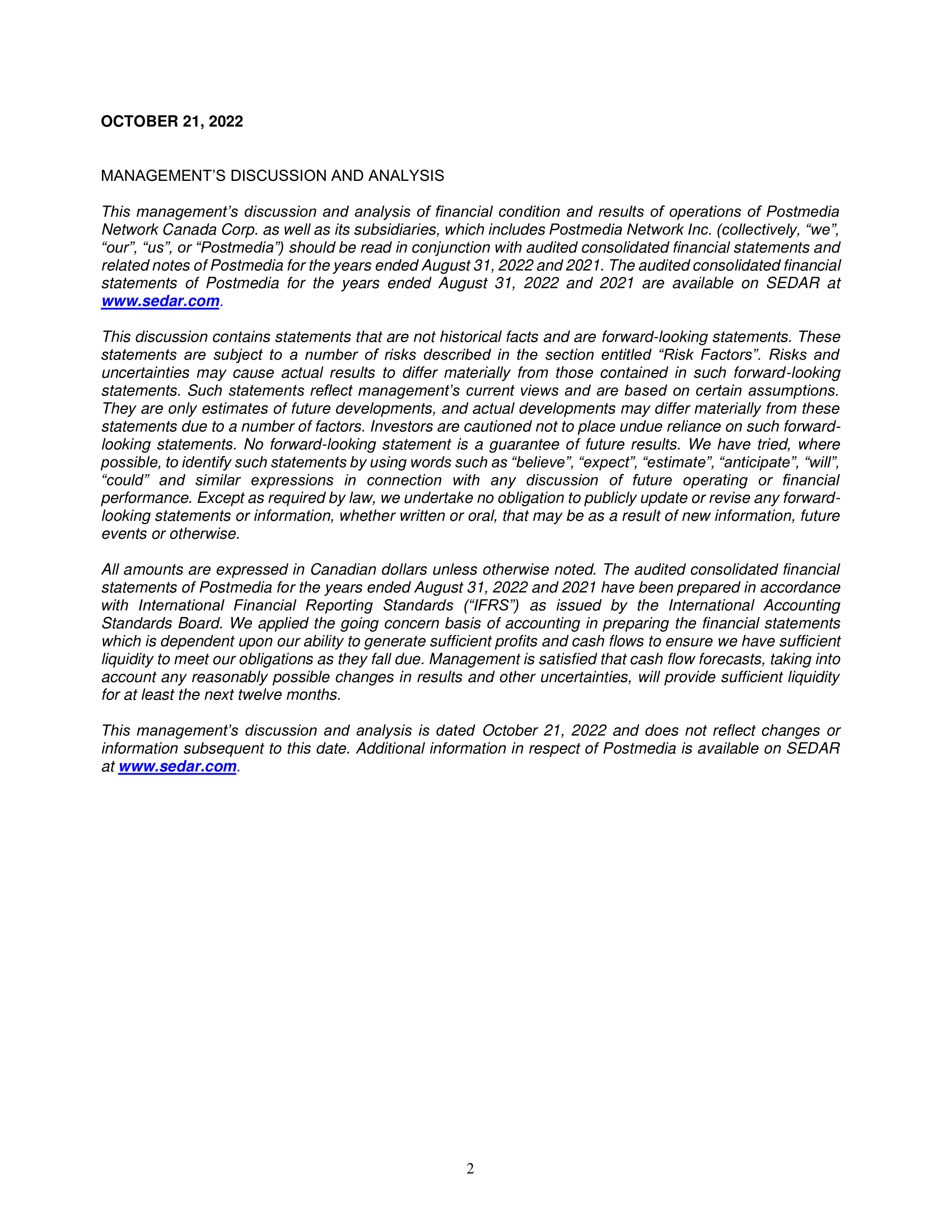 report. We believe that the audit evidence we have obtained is sufficient