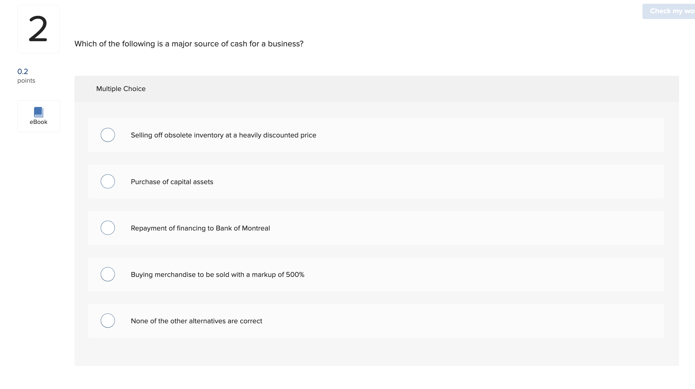 The following information relates to Company ABC for June 2015. 0.2 Cash
