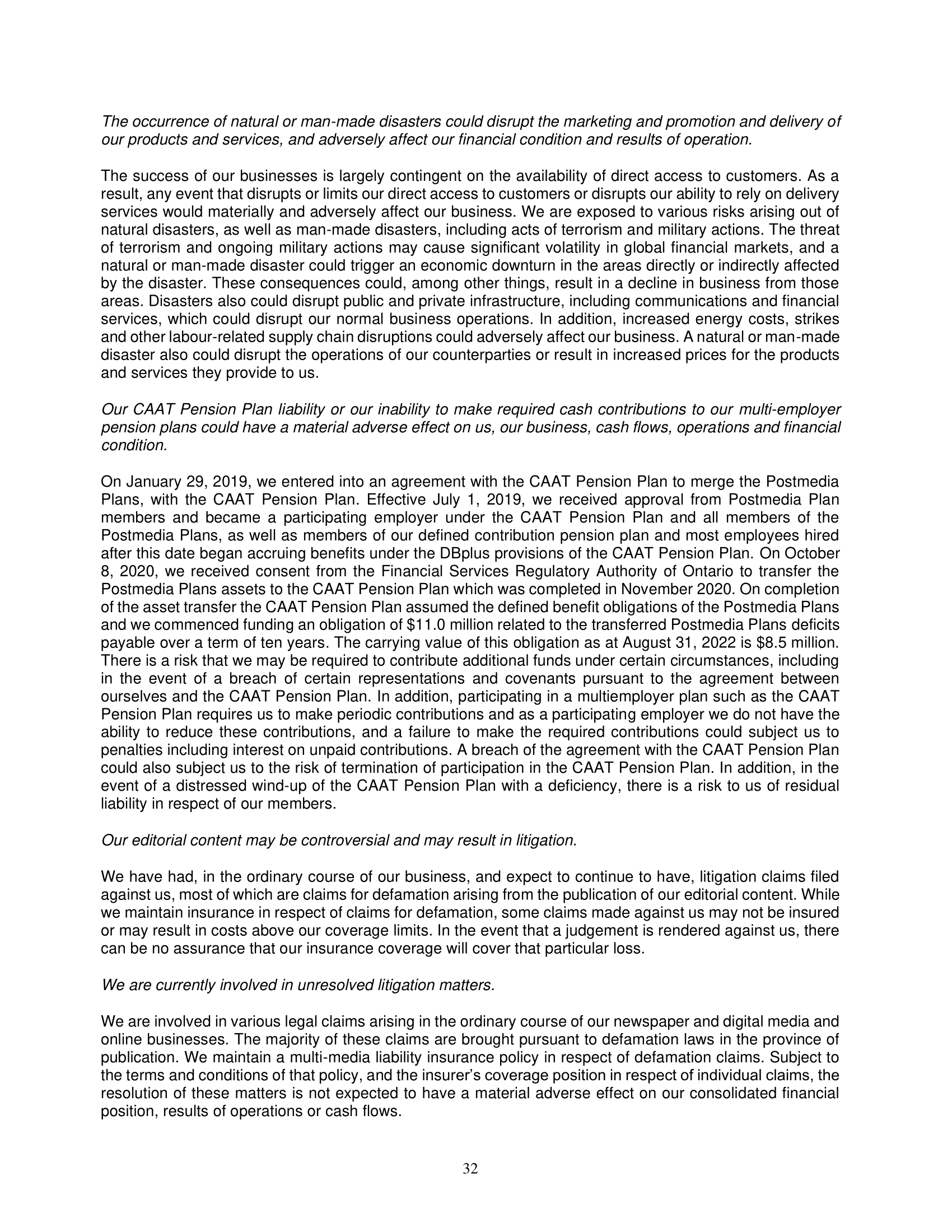 reflect judgments determined by management. The future cash flow forecasts include key