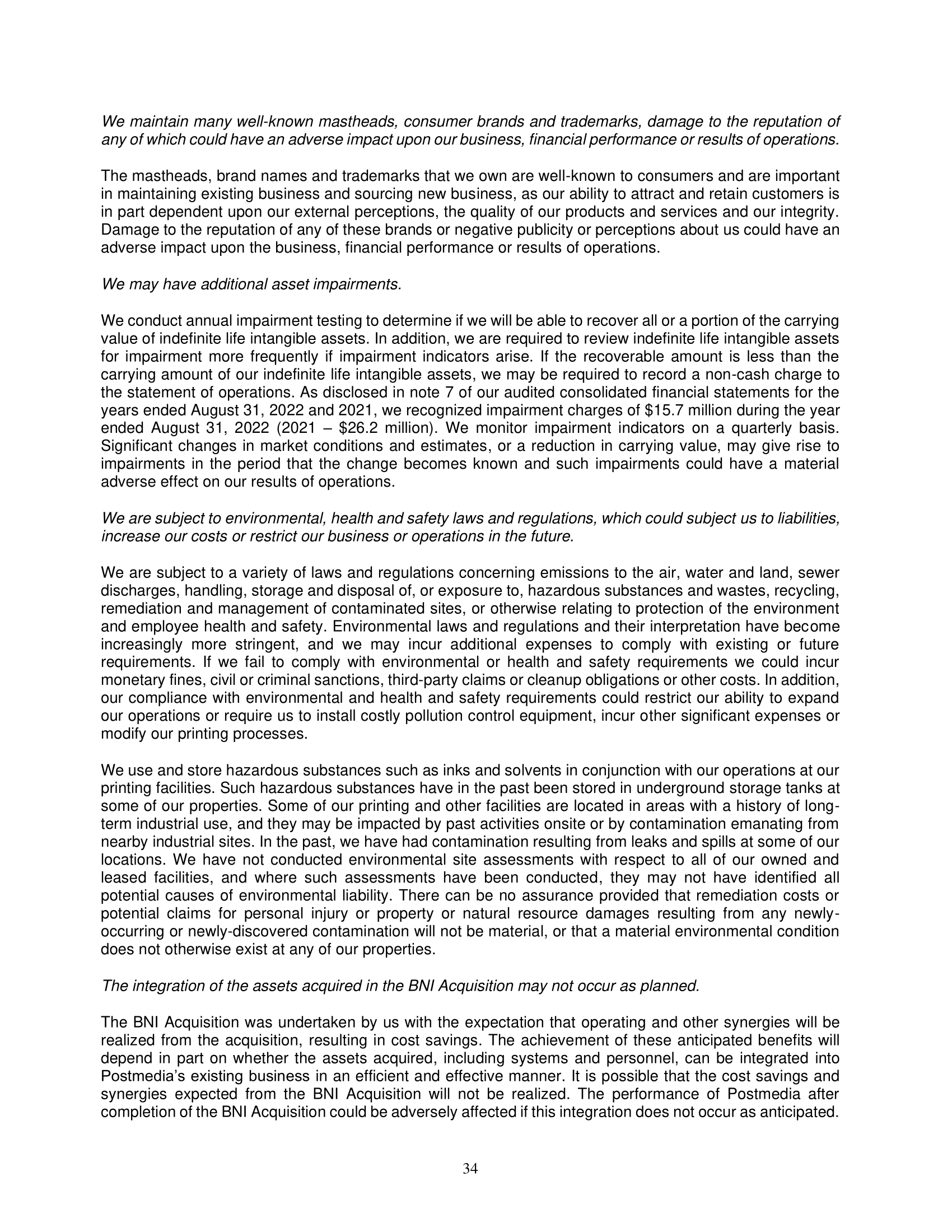 expenses, and the use of the ABL facility. We considered this a