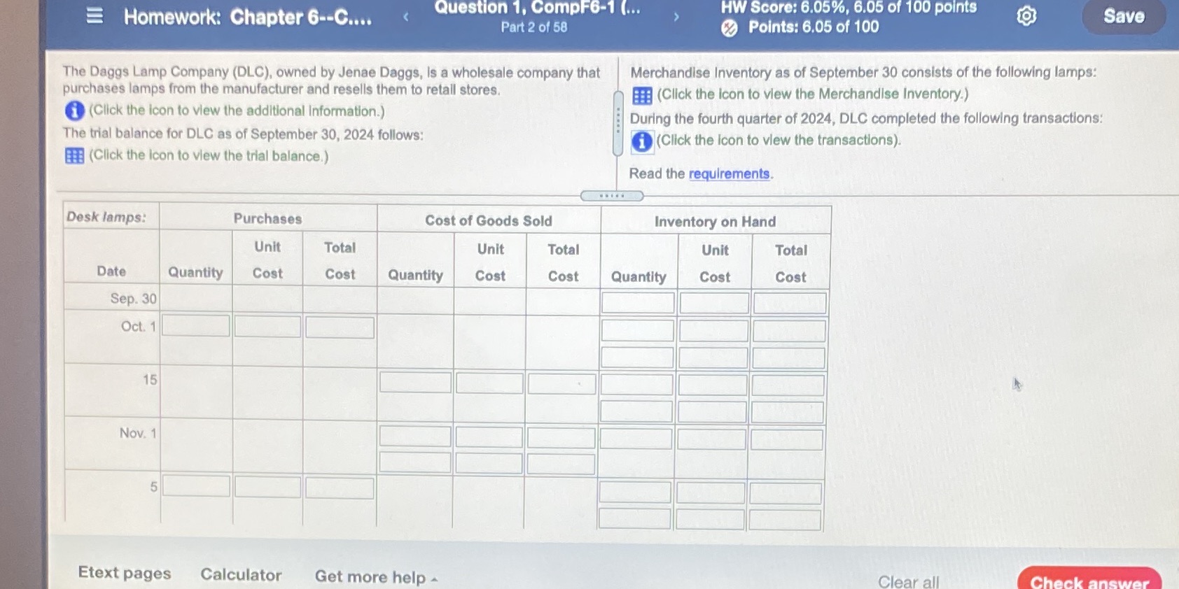E Homework: Chapter 6--C.... Question 1, CompF6-1 (... HW Score: 6.05%,