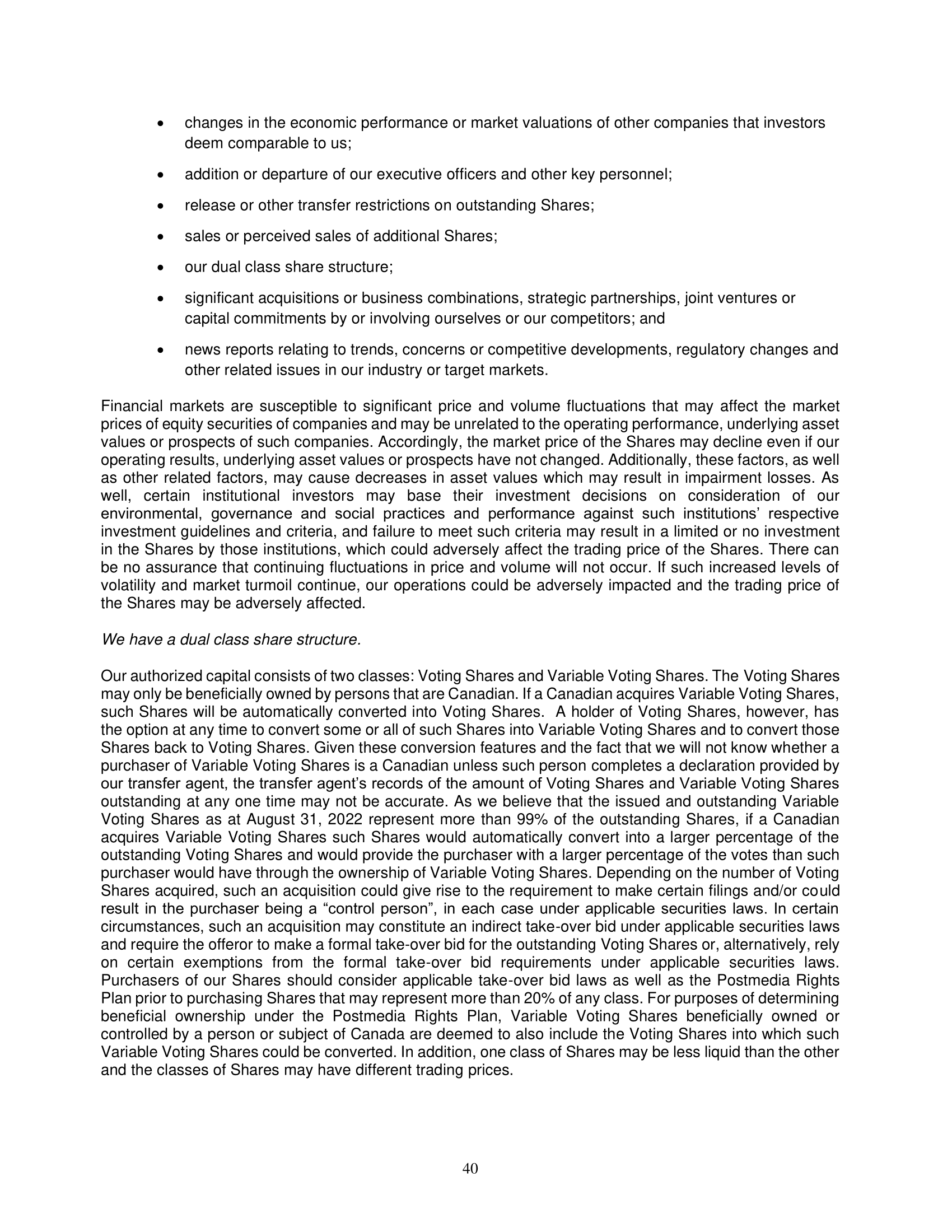 of future revenues and expenses, by comparing to past performance of the