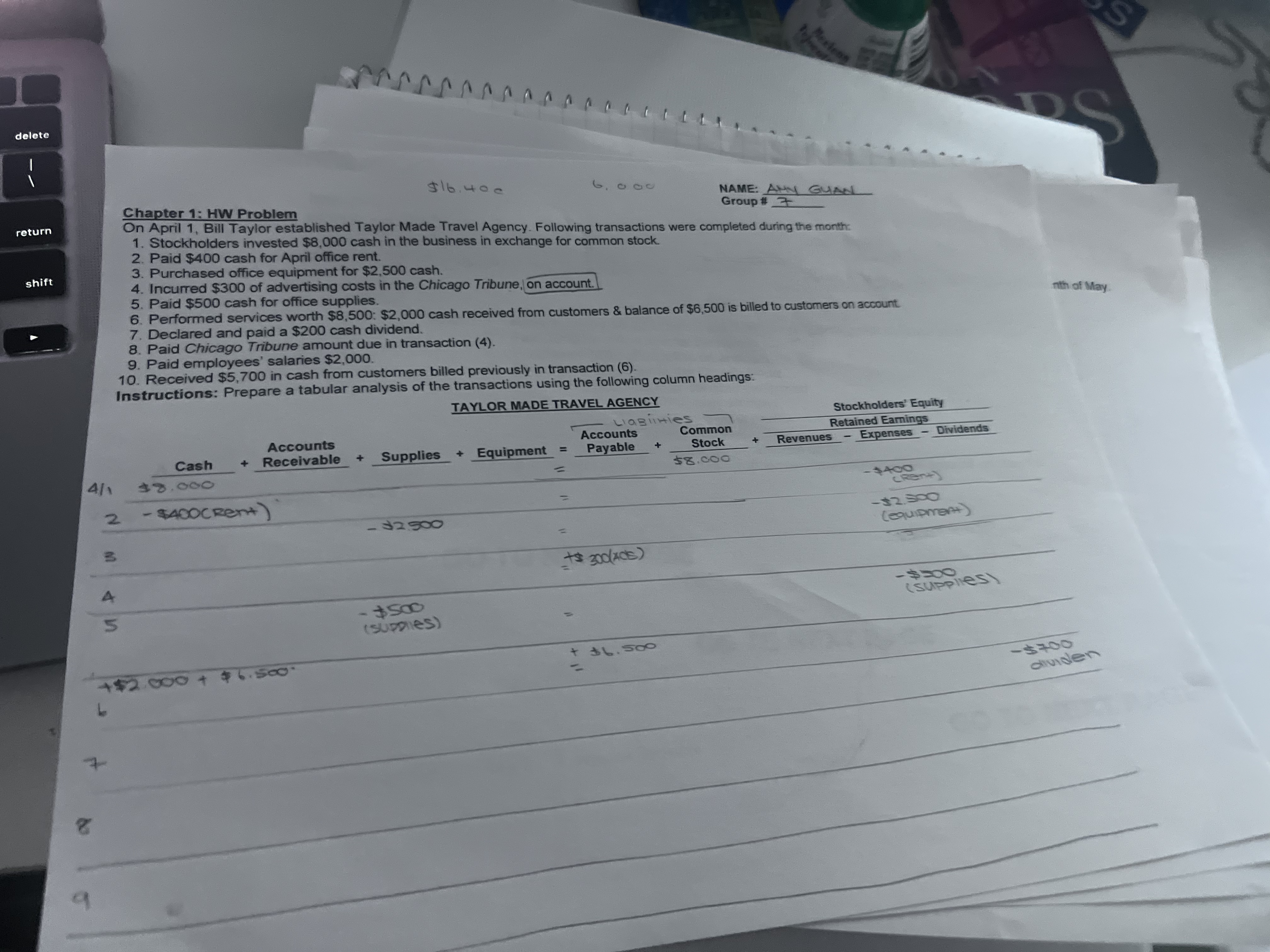  delete $16. 40 c 6. 0 00 Chapter 1: HW Problem