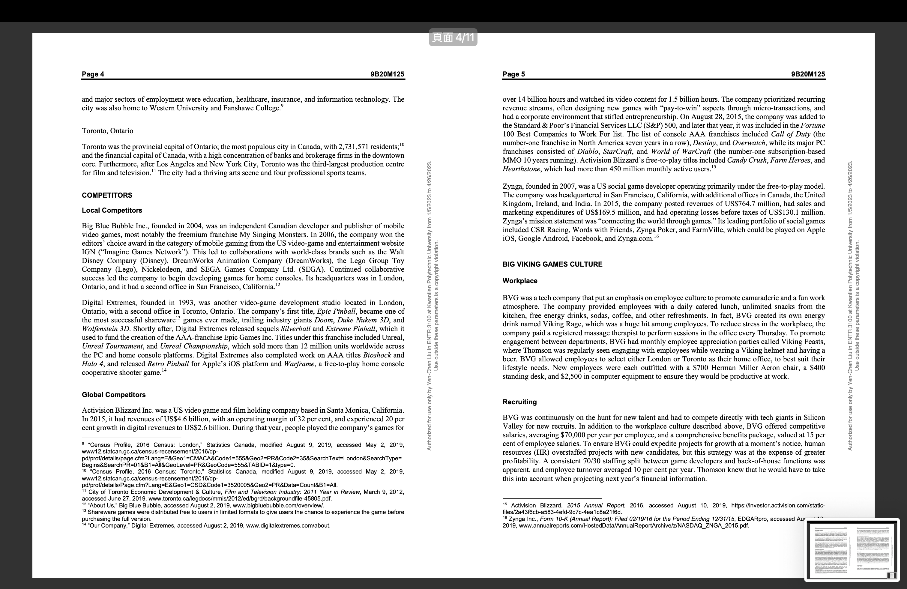 material for class discussion. The authors do not intend to illustrate either