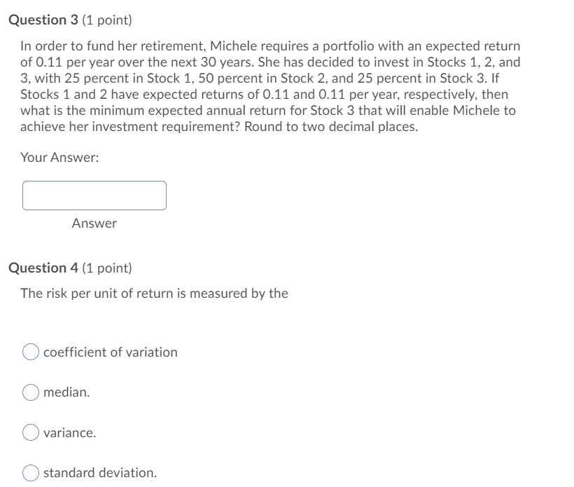 for the three possible states listed here, calculate the covariance between the
