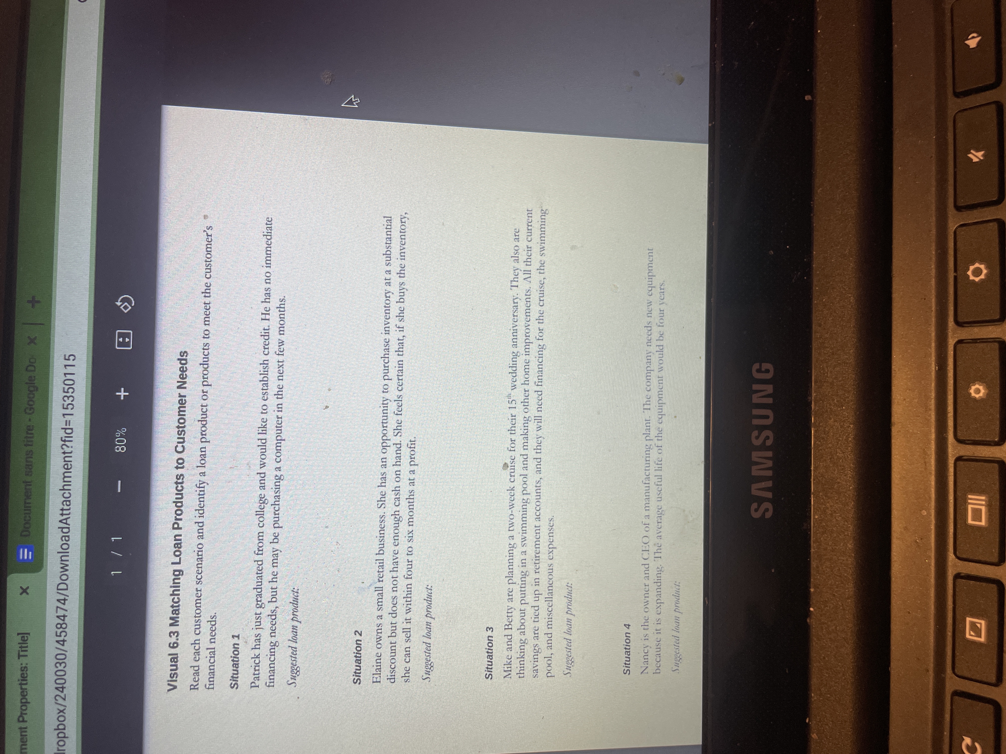 5 different assignments1) ment Properties: Title] X Document sans titre - Google