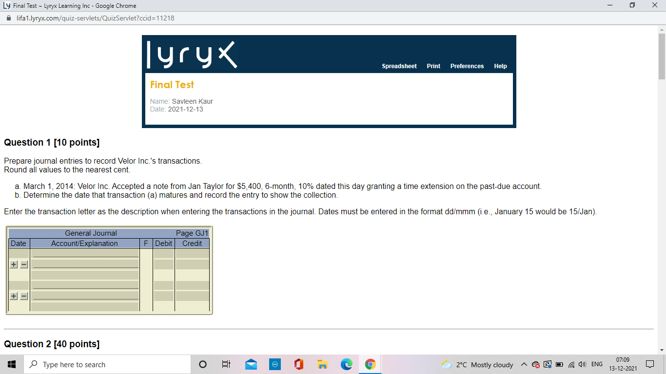  Ly Final Test ~ Lyryx Learning Inc - Google Chrome -