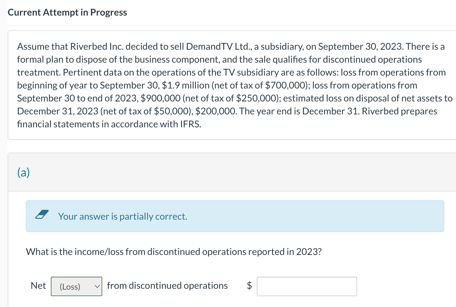 Current Attempt in Progress Assume that Riverbed Inc. decided to sell