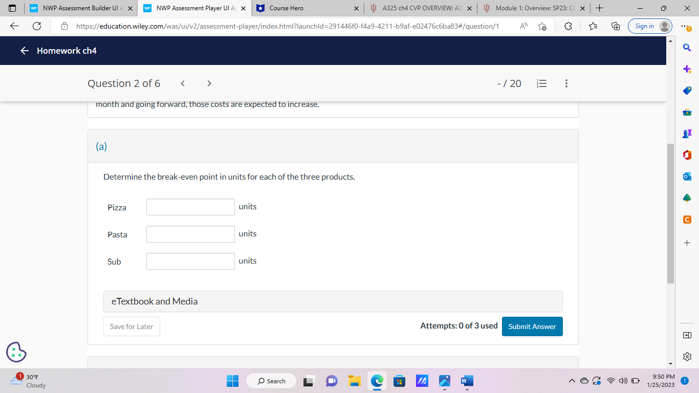UI A X Course Hero X LJ A325 ch4 CVP OVERVIEW: A3