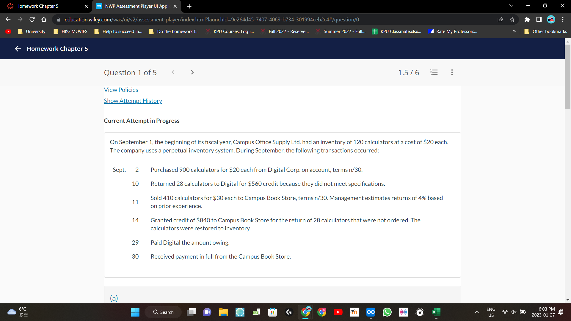 - Full.. + KPU Classmate.xIsx. Rate My Professors. Other bookmarks - Homework