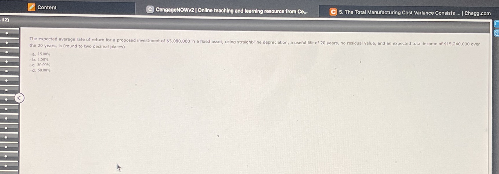  Content C CengageNOWv2 | Online teaching and learning resource from Ce..