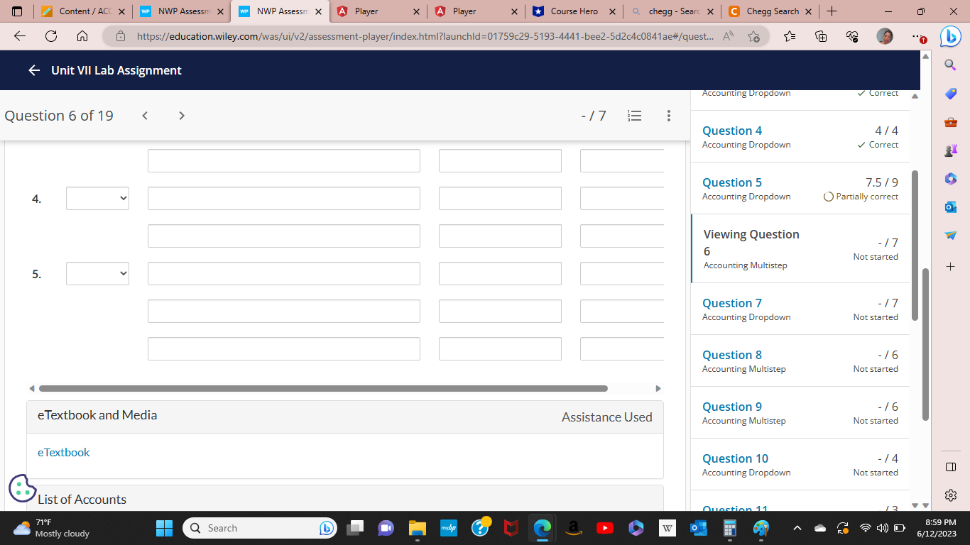 - Searcy C Chegg Search X + X https://education.wiley.com/was/ui/v2/assessment-player/index.html?launchld=01759c29-5193-4441-bee2-5d2c4c0841ae#/quest... A" - Unit