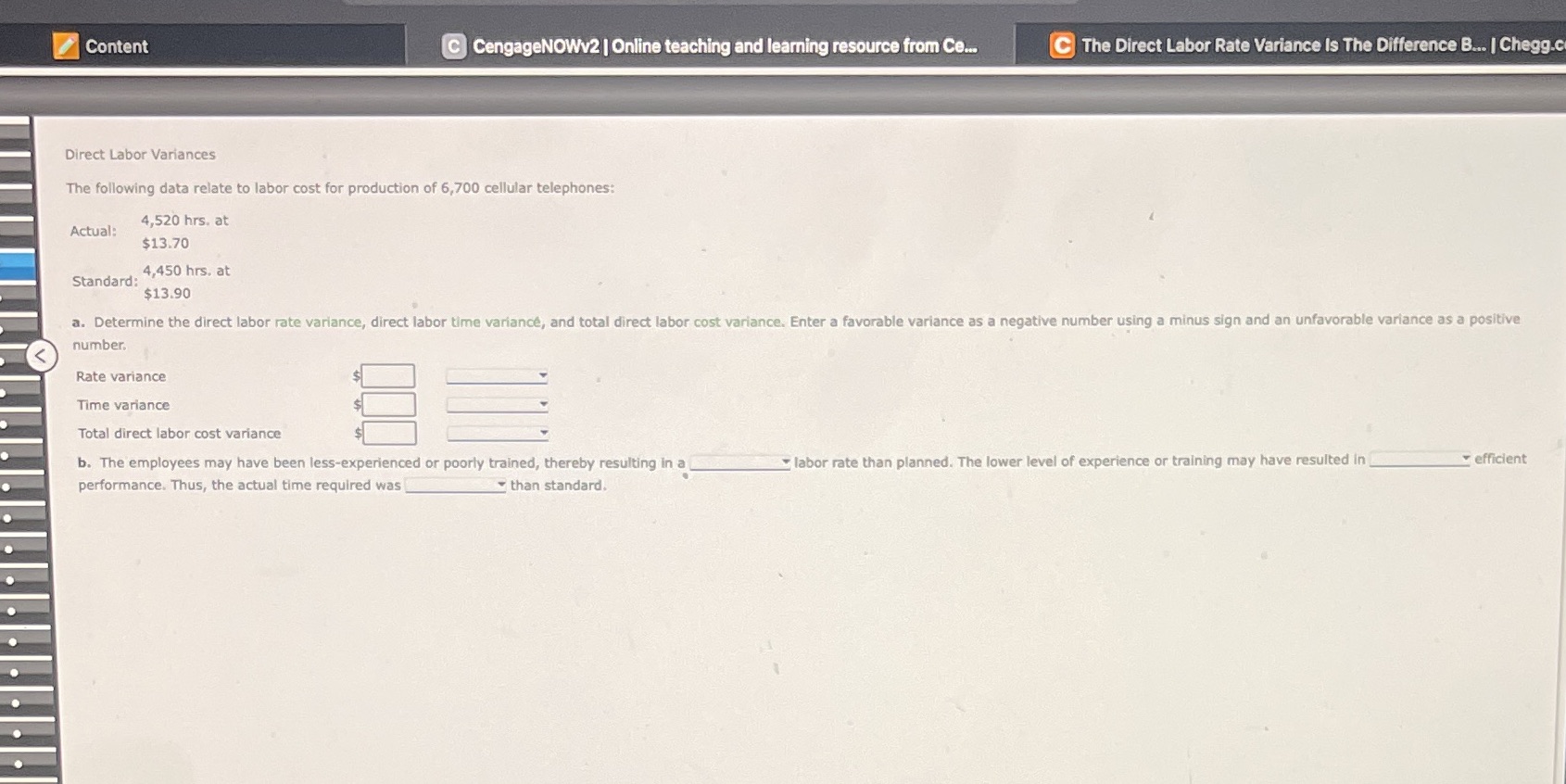 Content C CengageNOWv2 | Online teaching and learning resource from Ce.
