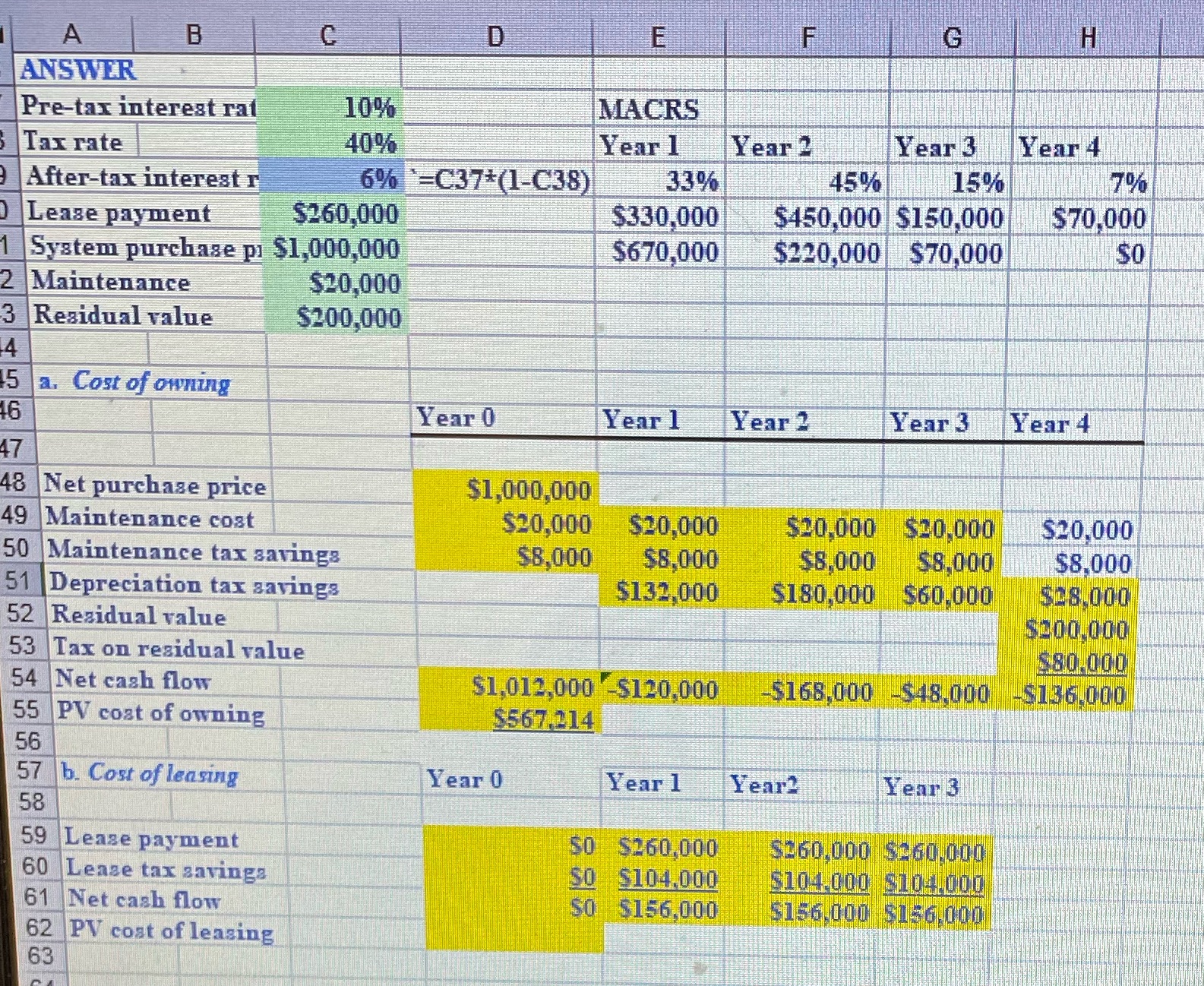 I'm using excel, how would I type in the formula to solve