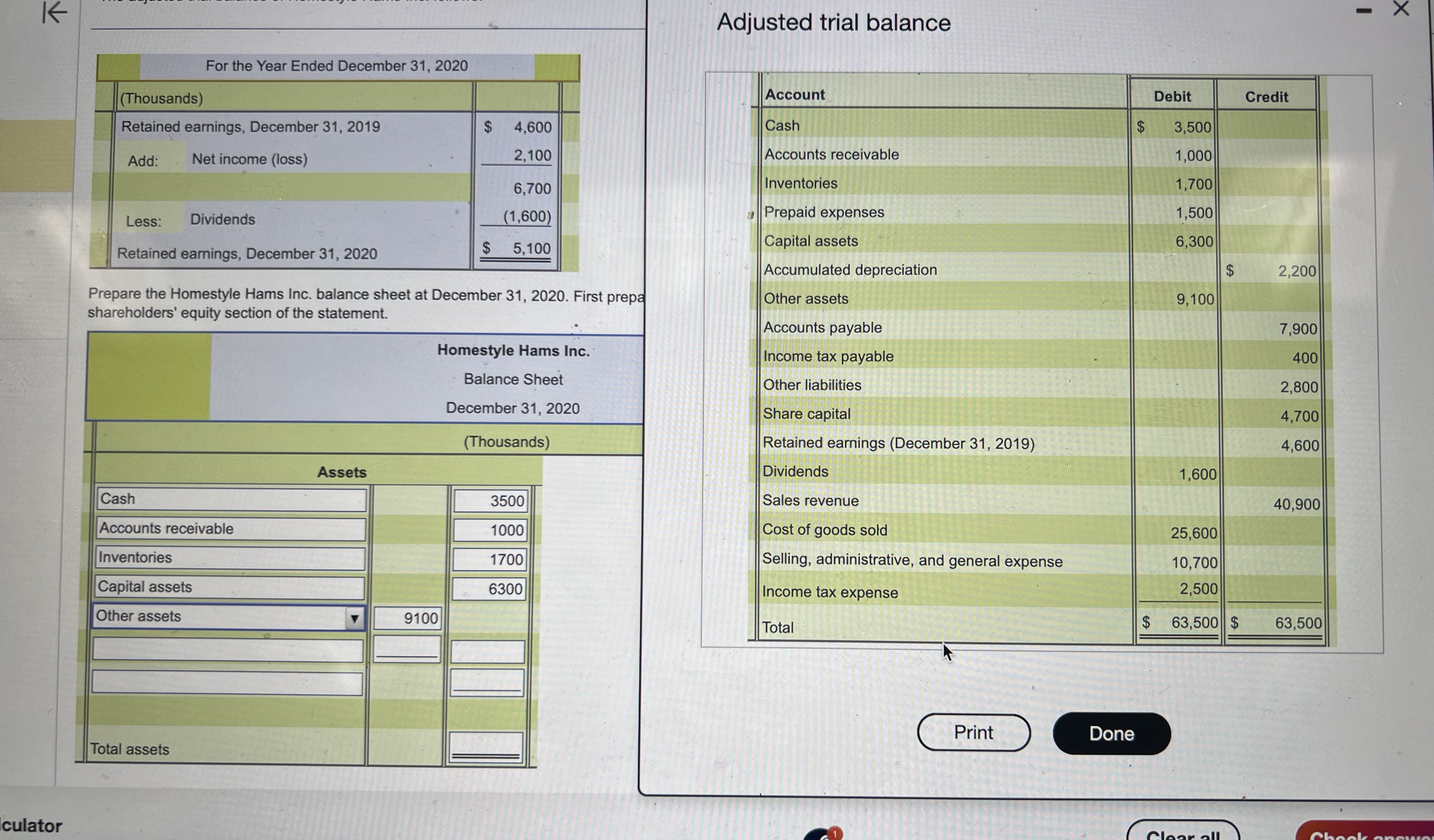 I need only help assets X K Adjusted trial balance For the