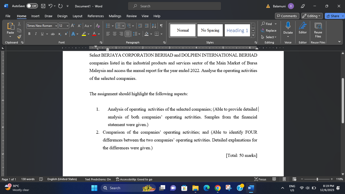 Provide the correct Answer, don't use chatGPT/AI bot X W AutoSave H