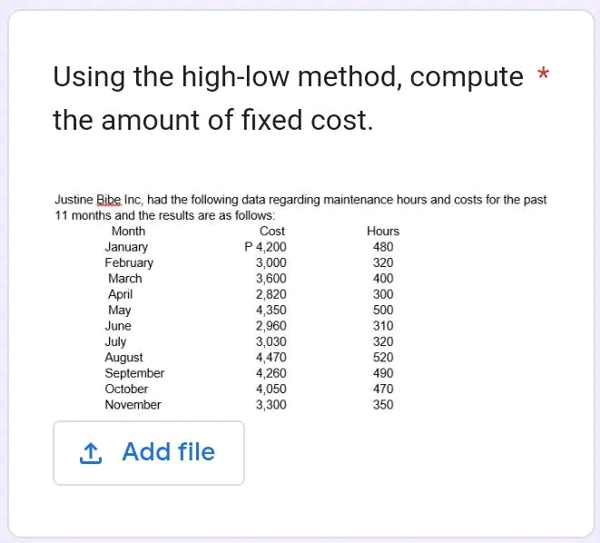 January P 4,200 480 February 3,000 320 March 3,600 400 April 2,820