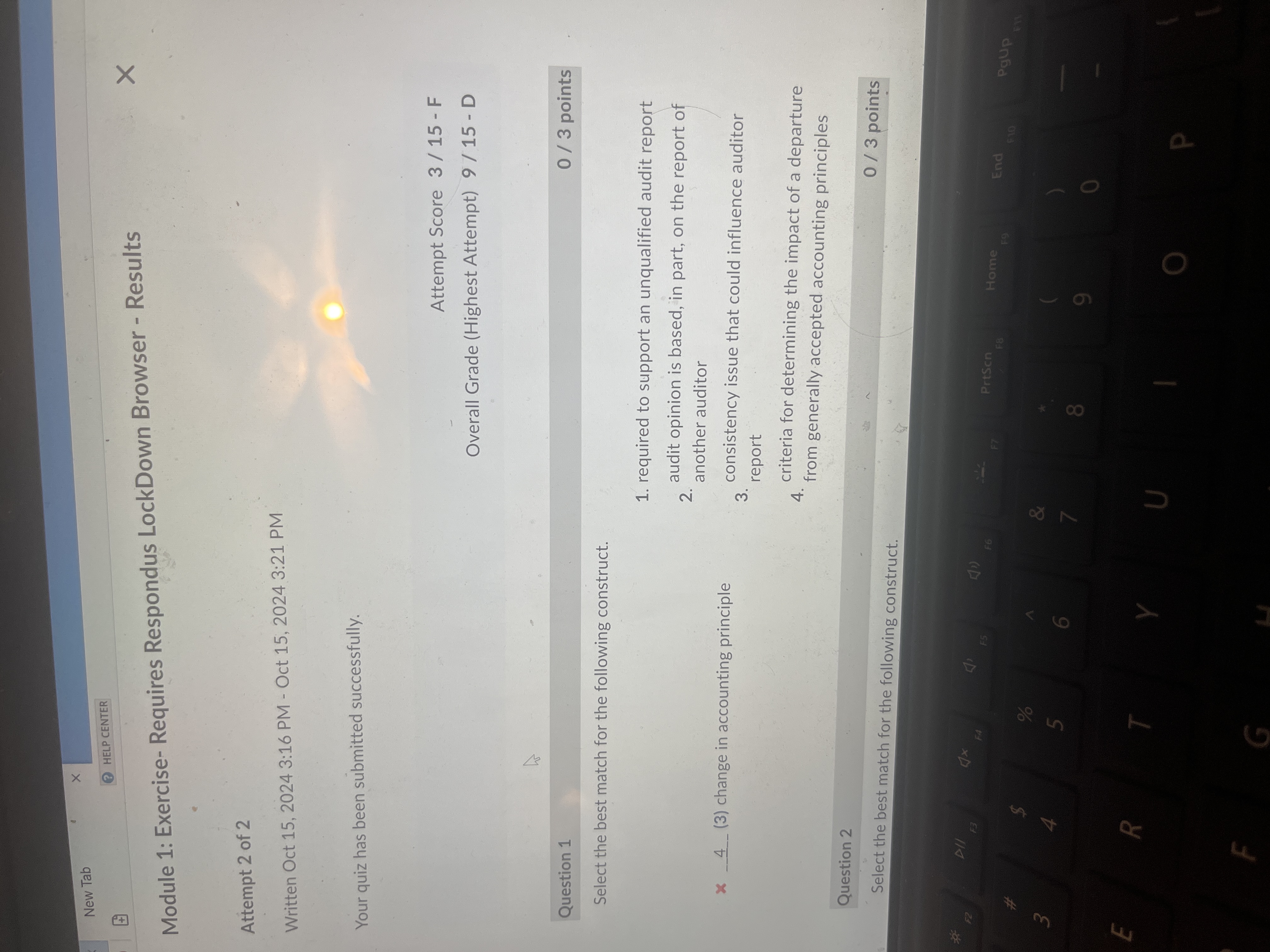  X New Tab HELP CENTER X Module 1: Exercise- Requires Respondus